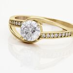 Bague Solitaire Khali Plaqu&eacute; Or Jaune Oxyde De Zirconium - Bijoux fantaisie Femme | Marc Orian