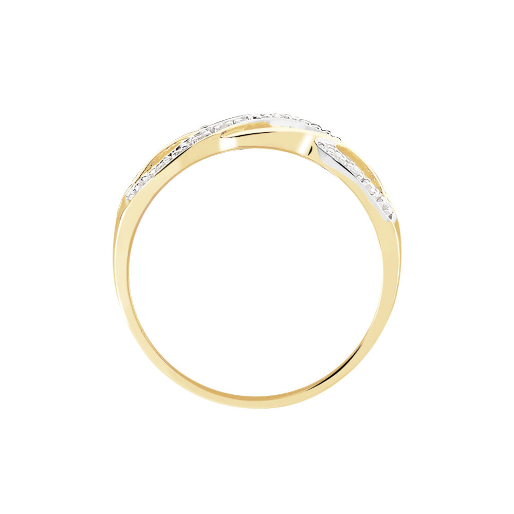 Bague Vaguelette Or Jaune Diamant - Bagues pierres précieuses Femme | Marc Orian