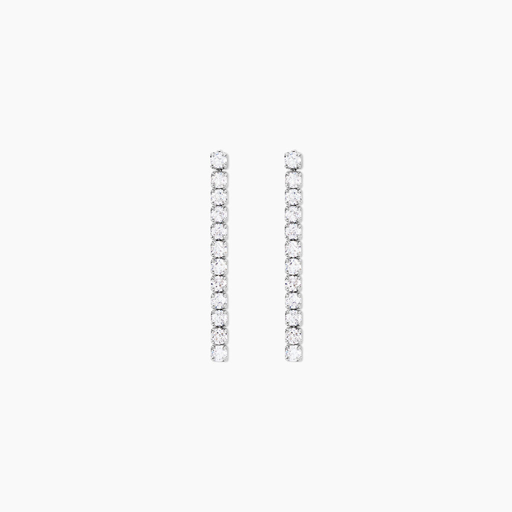 Boucles D'Oreilles Pendantes Lexane Argent Blanc Oxyde De Zirconium - Pendantes Femme | Marc Orian