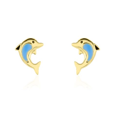 Boucles D'oreilles Puces Mael Dauphin Or Jaune - Puces Enfant | Marc Orian