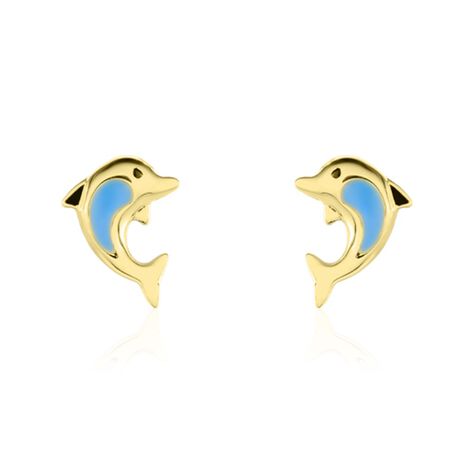 Boucles D'oreilles Puces Mael Dauphin Or Jaune - Clous d'oreilles Enfant | Marc Orian