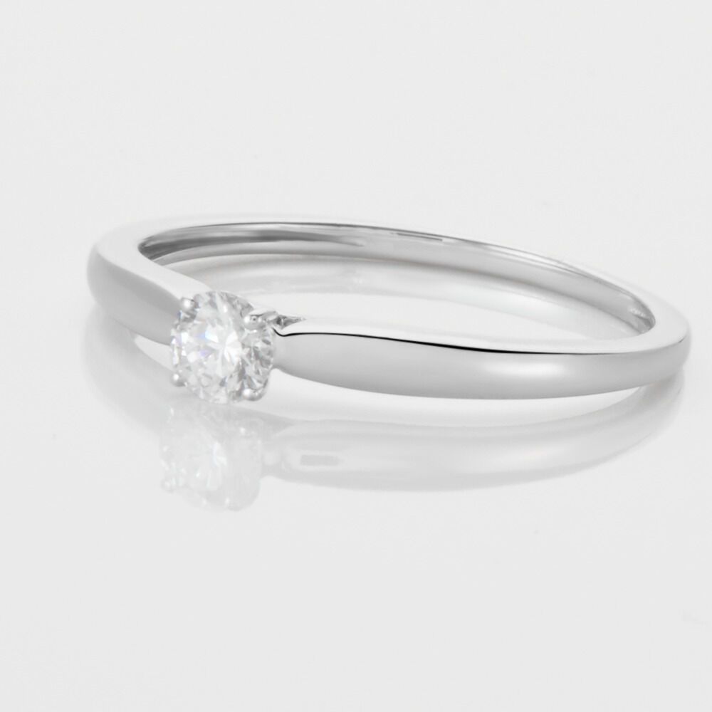 Bague Solitaire Or Blanc Flora Diamant - Solitaires Femme | Marc Orian
