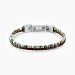 Bracelet Jourdan Cuir De Vache Noir Agate - Bracelets cuir Homme | Marc Orian