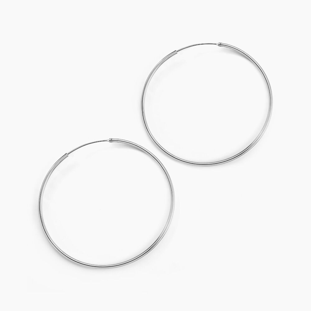 Créoles Argent Blanc Olympia - Grosses créoles Femme | Marc Orian