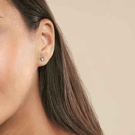Boucles D'oreilles Puces Rio Santa Teresa Argent Blanc Oxyde - Clous d'oreilles Femme | Marc Orian