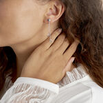 Boucles D'oreilles Puces Cubik Argent Blanc - Puces Femme | Marc Orian