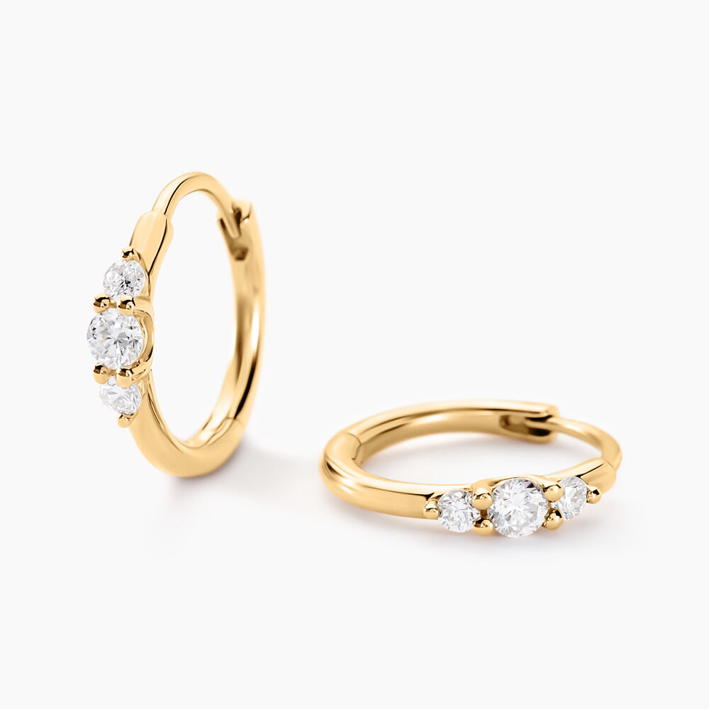 Cr&eacute;oles Kaelee Or Jaune Diamant Synth&eacute;tique - Boucles d'oreilles mariage Femme | Marc Orian