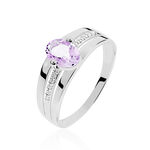 Bague Milna Or Blanc Amethyste Et Oxyde De Zirconium - Bagues pierres fines Femme | Marc Orian