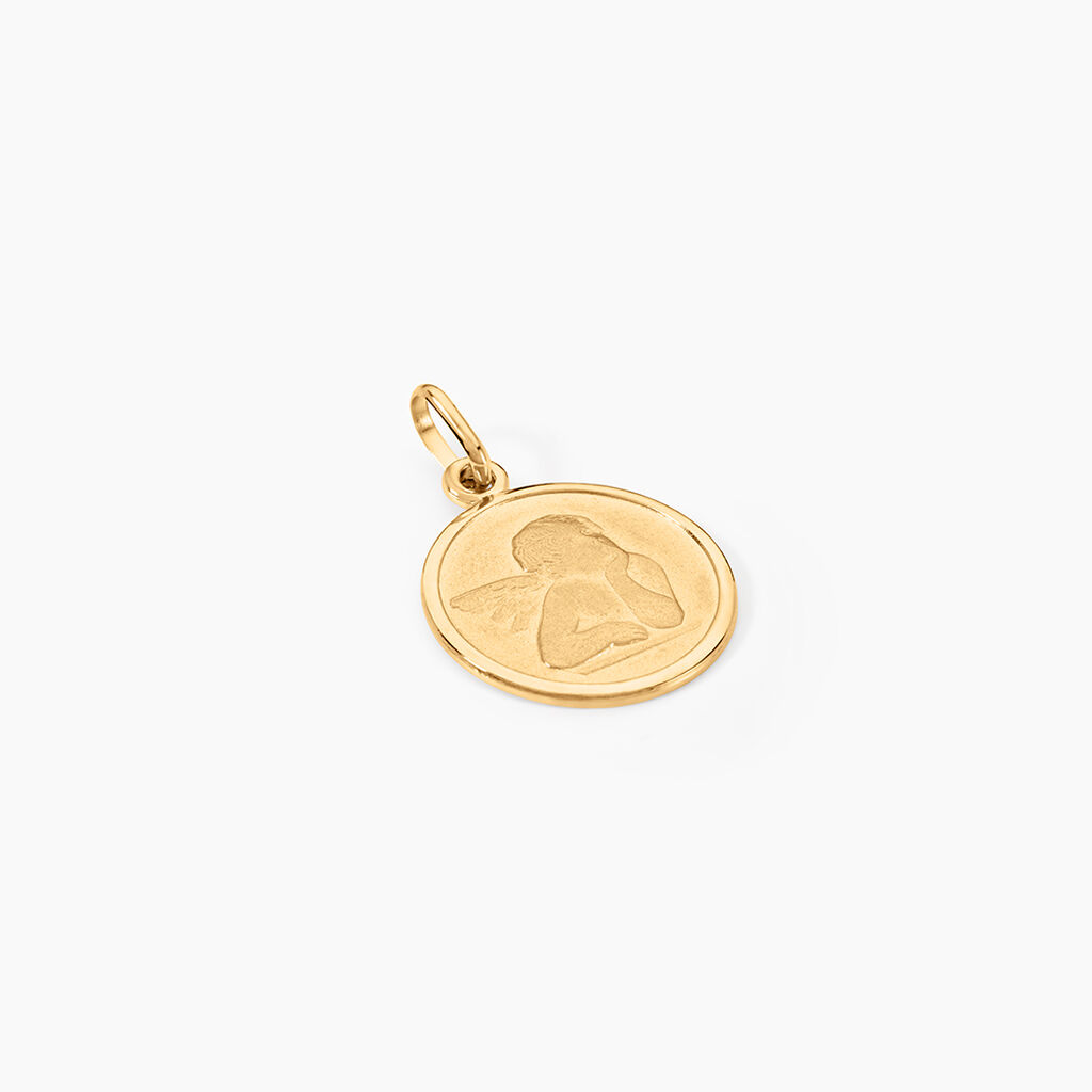 Pendentif Ange Rond Or Jaune - M&eacute;dailles et m&eacute;daillons Famille | Marc Orian