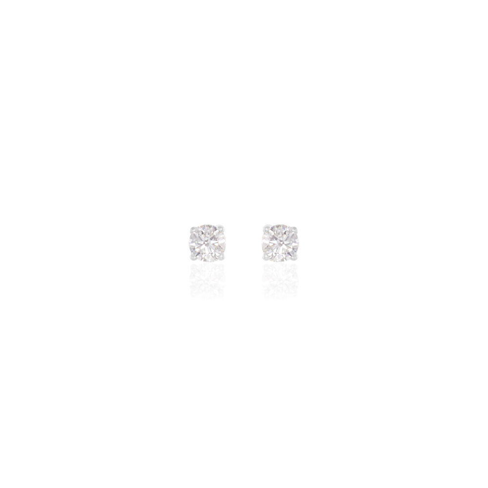 Boucles D'oreilles Puces Victoria Or Blanc Diamant - Puces Femme | Marc Orian