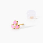Boucles D'oreilles Puces Fleur Rose Or Jaune - Puces Enfant | Marc Orian