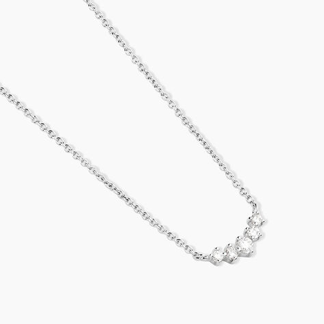 Collier Elinore Argent Blanc Oxyde De Zirconium - Colliers avec pierres Femme | Marc Orian