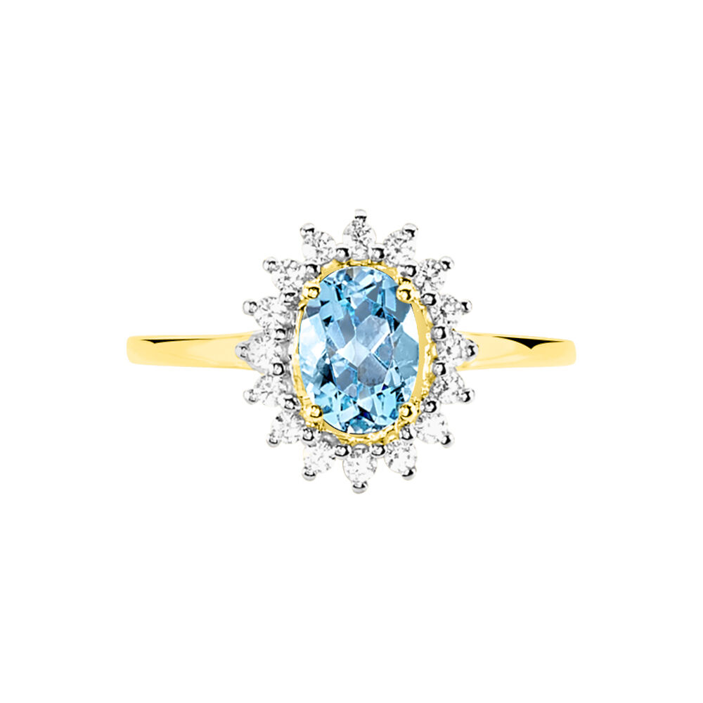 Bague Allande Or Jaune Topaze Et Oxyde De Zirconium - Bagues pierres fines Femme | Marc Orian
