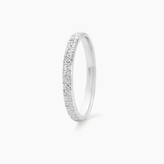Alliance Fantaisie Diamantee Ruban Plat Or Blanc - Alliances Femme | Marc Orian