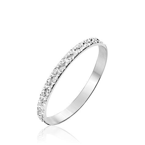 Alliance Fantaisie Diamantee Ruban Plat Or Blanc - Alliances Femme | Marc Orian