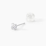 Boucles D'oreilles Puces Or Blanc Oxyde De Zirconium - Puces Famille | Marc Orian