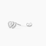 Boucles D'oreilles Puces Lehinaae Argent Blanc - Puces Femme | Marc Orian
