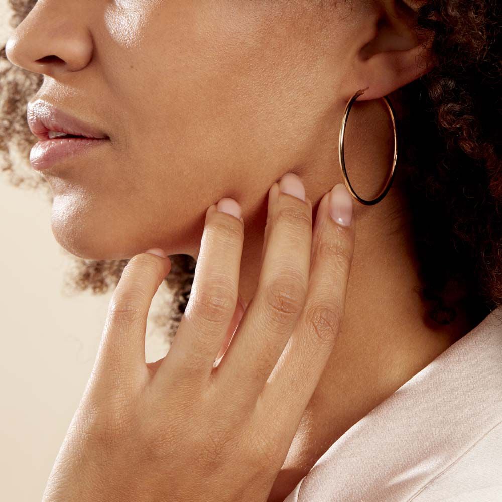 Créoles Ada Lisse Plaqué Or Jaune - Créoles Femme | Marc Orian