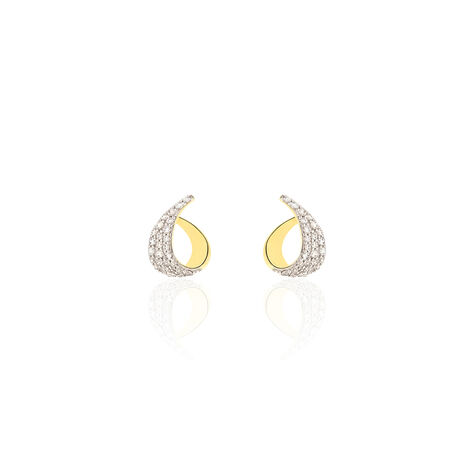 Boucles D'oreilles Puces Boucle D'or Or Jaune Oxyde De Zirconium - Puces Femme | Marc Orian