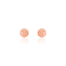 Boucles D'oreilles Puces Fidelia Boule Diamantee Or Rose - Clous d'oreilles Femme | Marc Orian