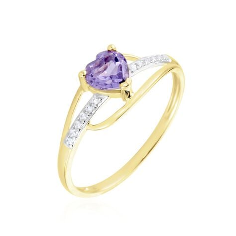 Bague Silucia Or Jaune Amethyste Et Oxyde De Zirconium - Bagues pierres fines Femme | Marc Orian