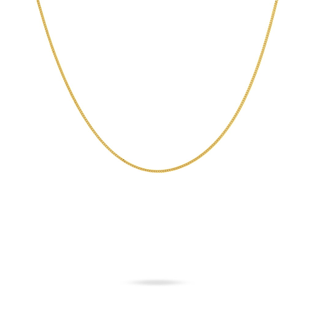 Cha&icirc;ne Ixia Maille Gourmette Diamantee Or Jaune - Chaines Femme | Marc Orian