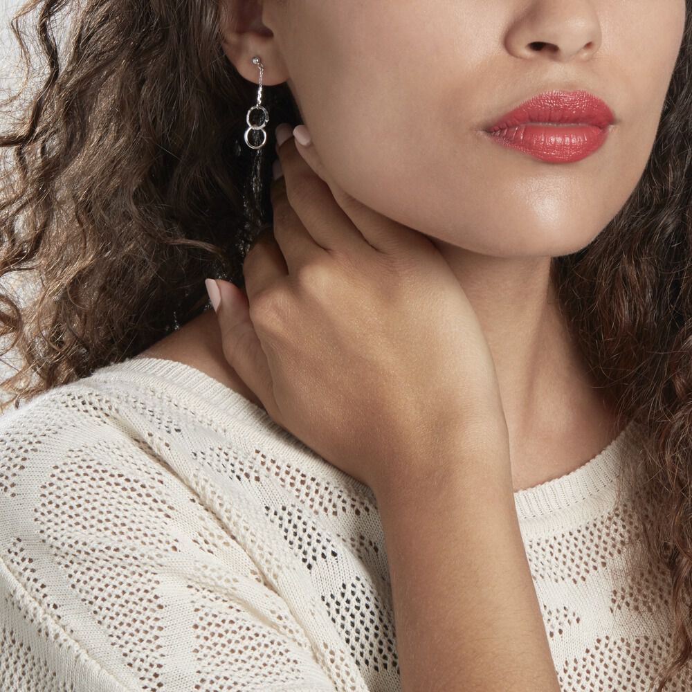 Boucles D'oreilles Pendantes Coline Argent Blanc - Pendantes Femme | Marc Orian