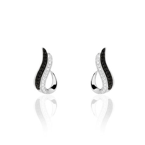 Boucles D'oreilles Puces Priscillia Argent Blanc Oxyde De Zirconium - Puces Femme | Marc Orian