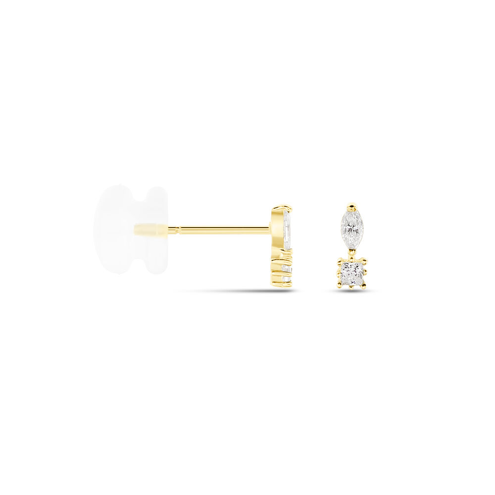 Boucles D'oreilles Puces Huey Or Jaune Oxyde De Zirconium - Puces Femme | Marc Orian