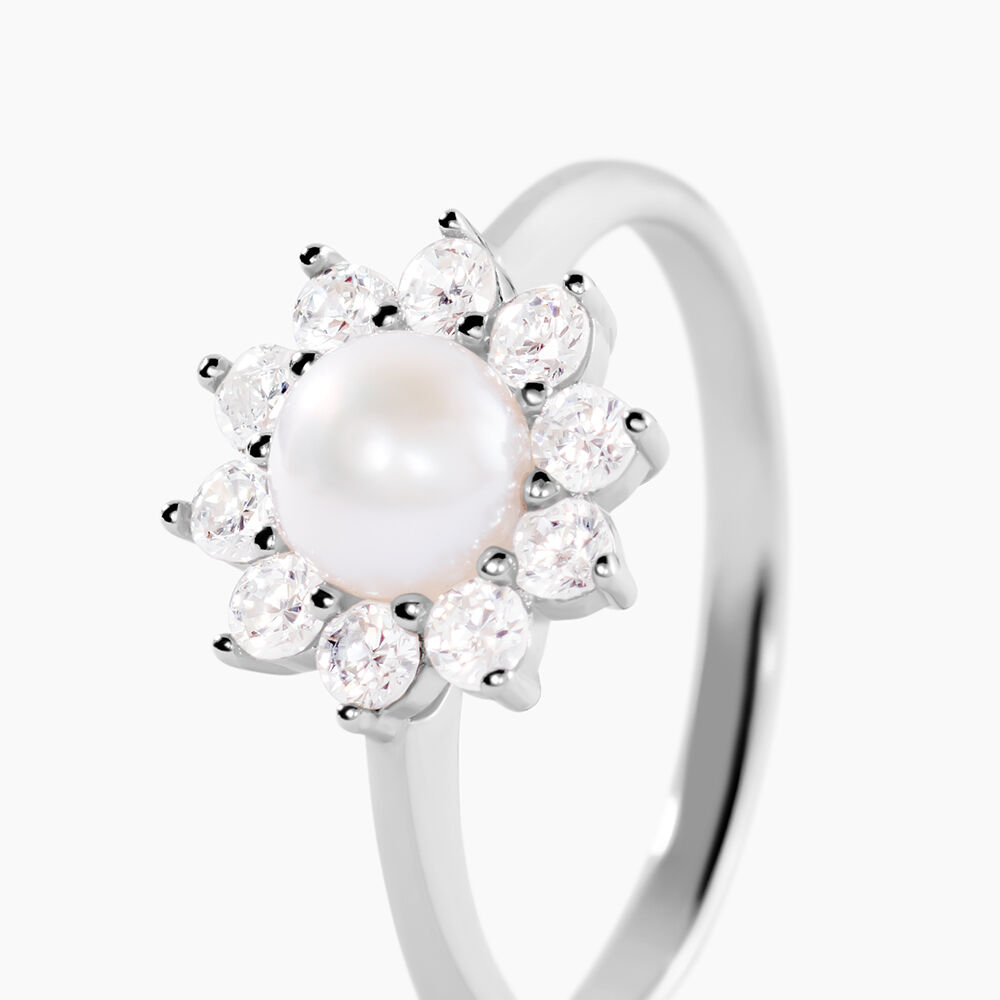 Bague Argent Blanc Cheri Perle De Culture Oxydes De Zirconium - Bijoux fantaisie Femme | Marc Orian
