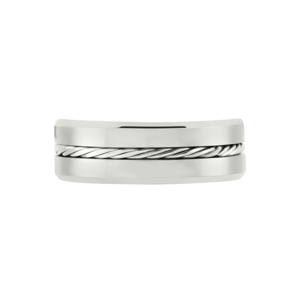 Bague Jourdan Iron Tungstene Blanc - Bagues grosses Homme | Marc Orian