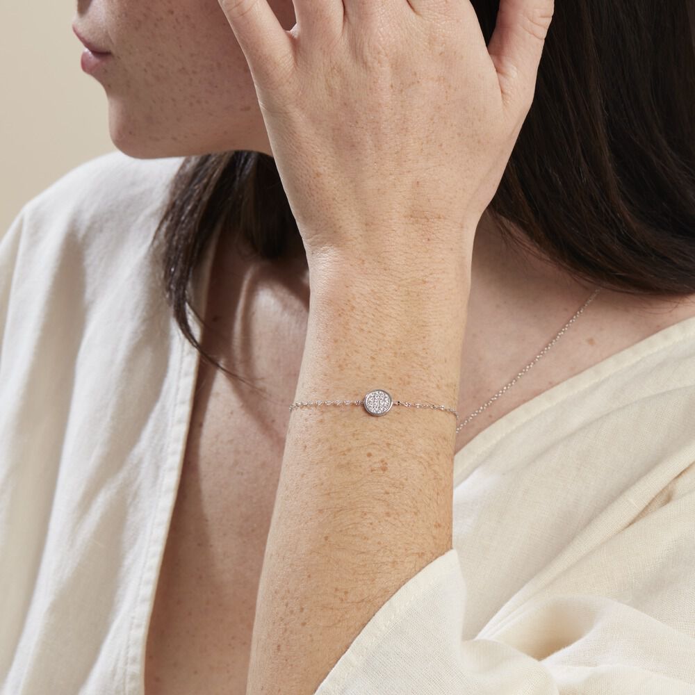 Bracelet Austen Argent Blanc Oxyde De Zirconium - Bracelets Medailles Femme | Marc Orian