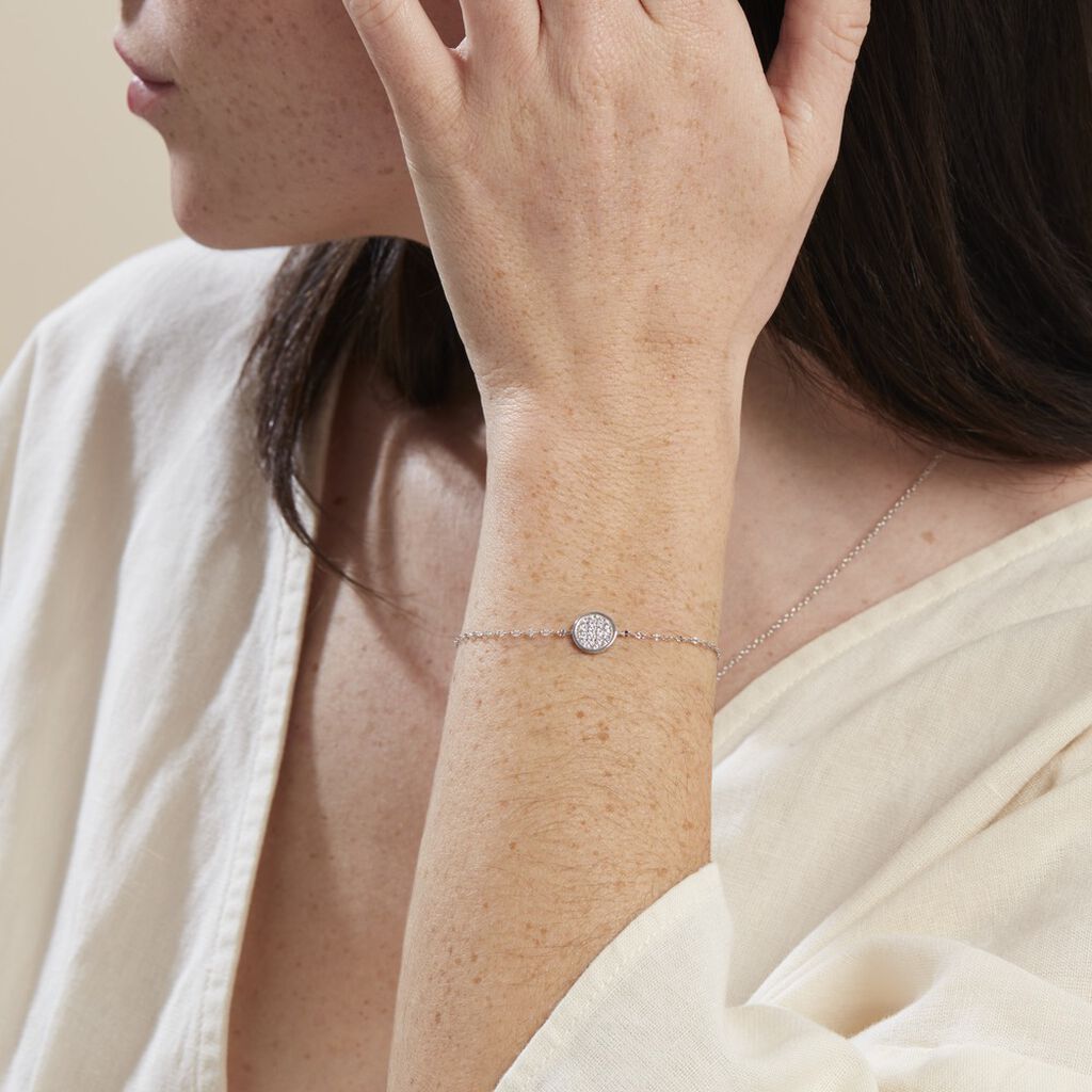 Bracelet Austen Argent Blanc Oxyde De Zirconium - Bracelets chaînes Femme | Marc Orian
