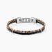 Bracelet Jourdan Cuir De Vache Noir Oeil De Tigre - Bracelets cuir Homme | Marc Orian