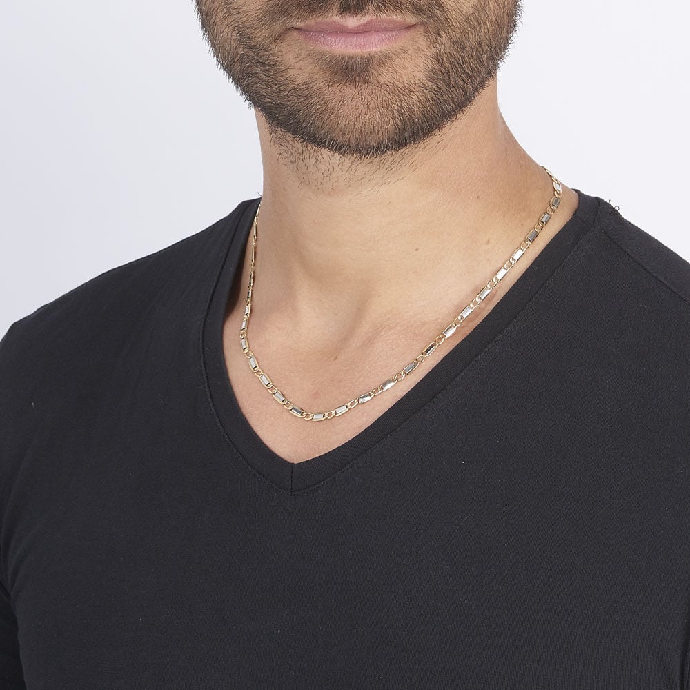 Collier Danae Plaquette Or Bicolore - Chaines Homme | Marc Orian