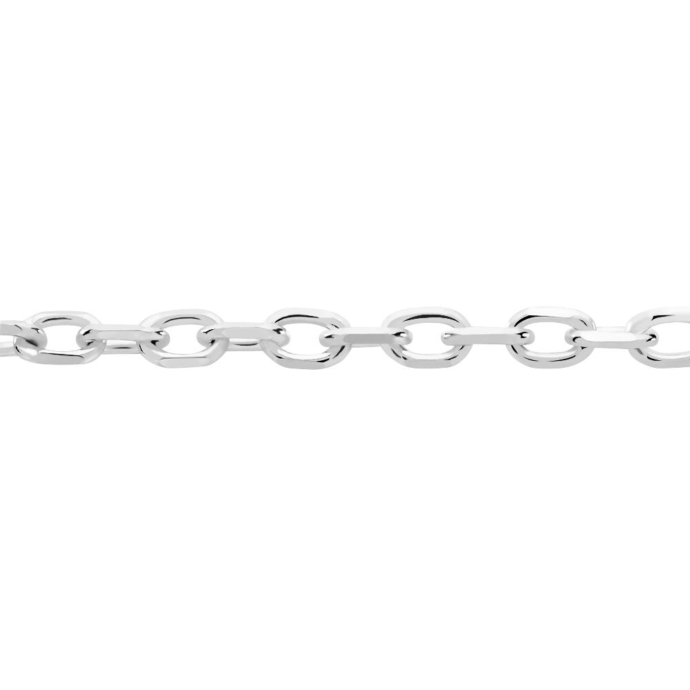 Cha&icirc;ne Igoa Maille For&ccedil;at Diamantee Or Blanc - Chaines Femme | Marc Orian