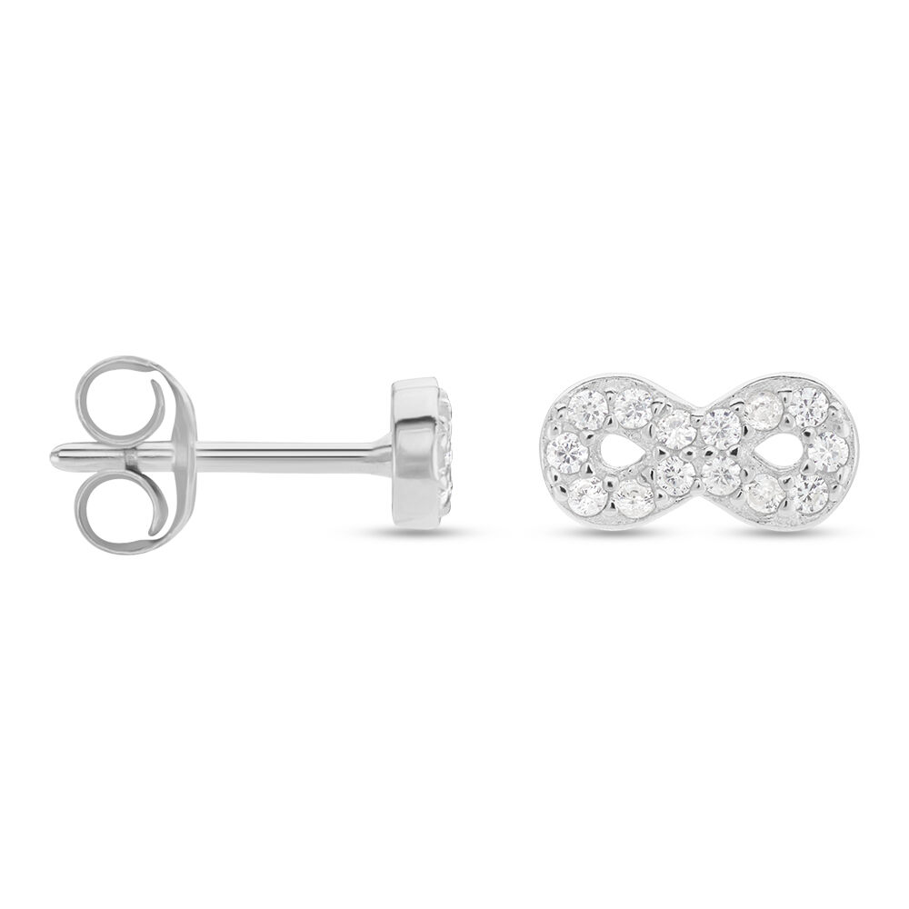 Boucles D'oreilles Puces Suliac Argent Blanc Oxyde De Zirconium - Puces Femme | Marc Orian