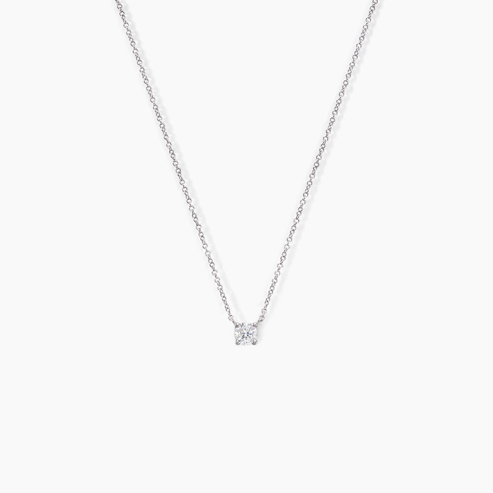 Collier One Or Blanc Diamant - Colliers solitaires Femme | Marc Orian
