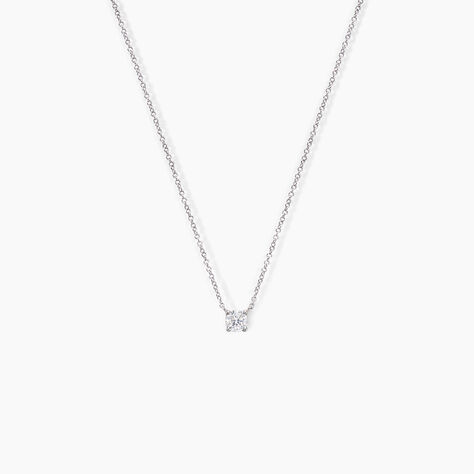 Collier One Or Blanc Diamant - Colliers solitaires Femme | Marc Orian