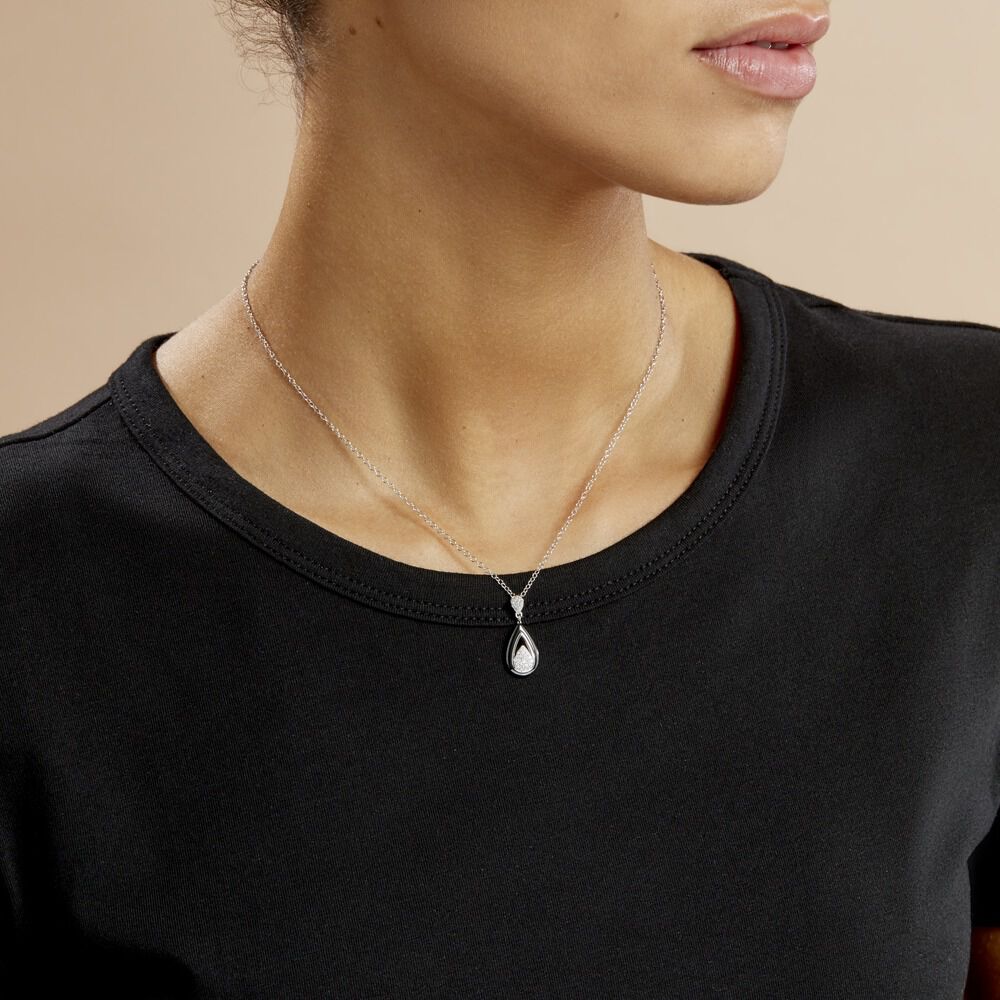 Collier Marina Cera Argent Blanc Céramique Et Oxyde De Zirconium - Colliers avec pierres Femme | Marc Orian