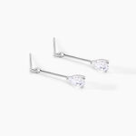 Boucles D'oreilles Pendantes Goutte Or Blanc Oxyde De Zirconium - Pendantes Femme | Marc Orian