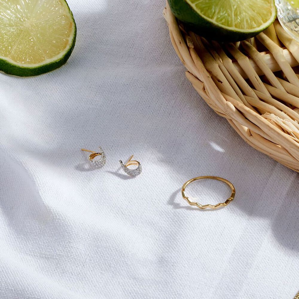 Boucles D'oreilles Puces Boucle D'or Or Jaune Oxyde De Zirconium - Puces Femme | Marc Orian