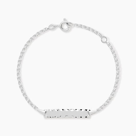 Bracelet Identit&eacute; Esta Maille For&ccedil;at Or Blanc - Gourmettes Enfant | Marc Orian