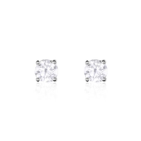 Boucles D'oreilles Puces Or Blanc Victoria Diamants - Clous d'oreilles Femme | Marc Orian