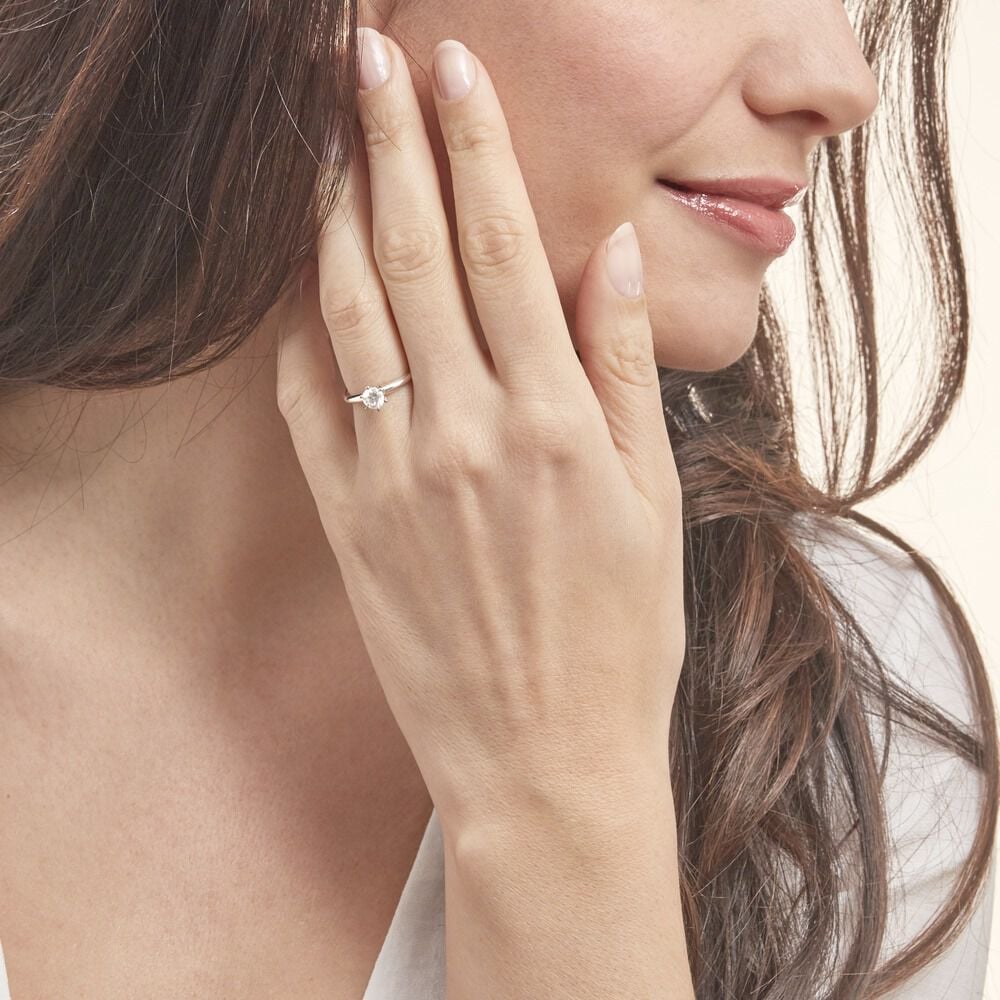Bague Solitaire Samantha Or Blanc Diamant - Solitaires Femme | Marc Orian