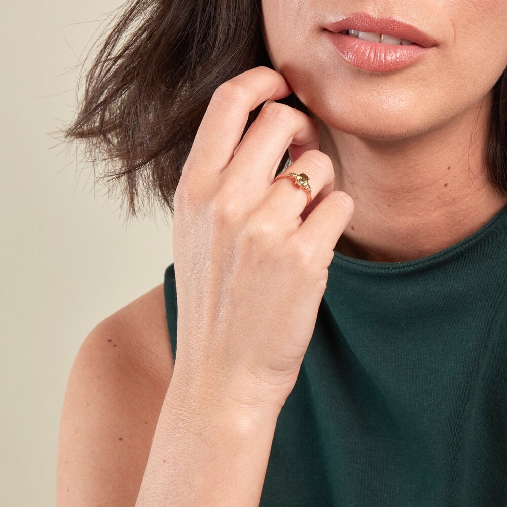 Bague Rainbow Argent Rose Oxyde De Zirconium - Solitaires Femme | Marc Orian