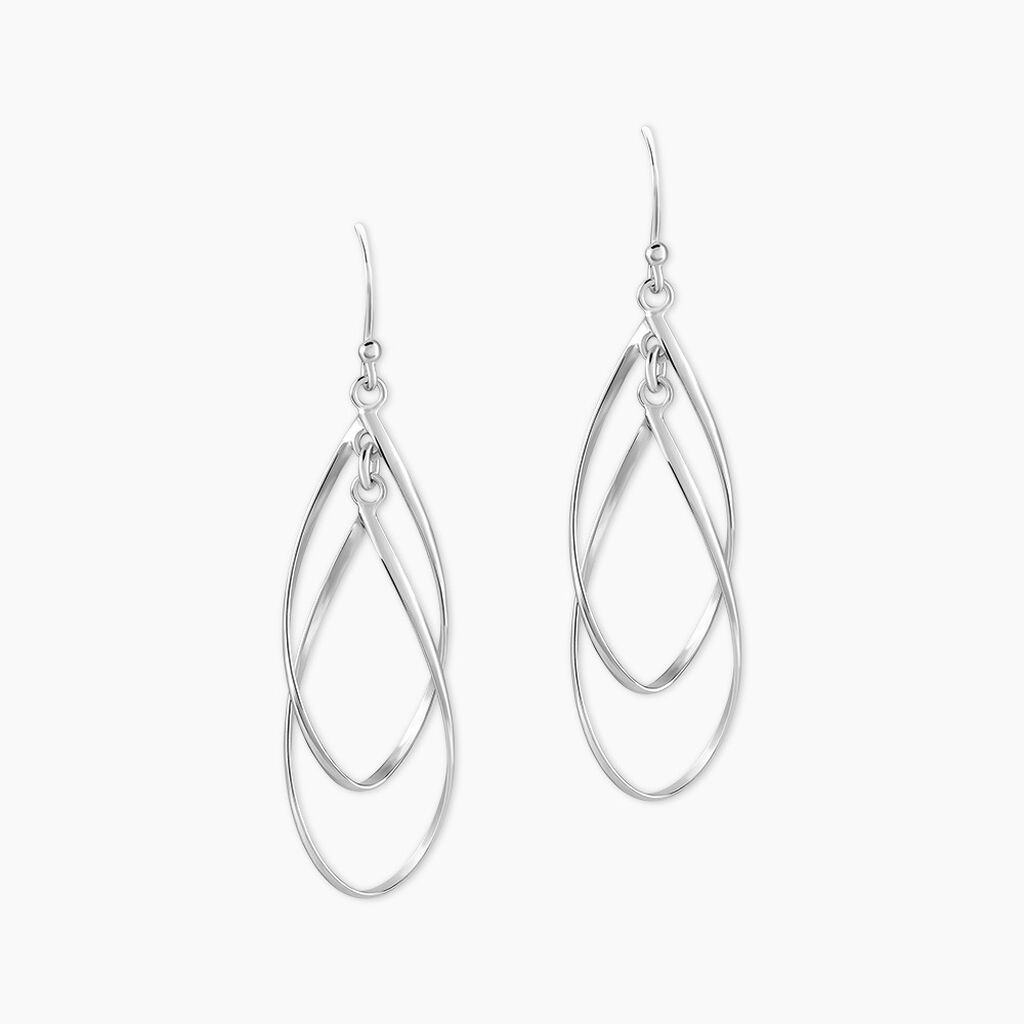 Boucles D'oreilles Pendantes Twisty Argent Blanc - Pendantes Femme | Marc Orian