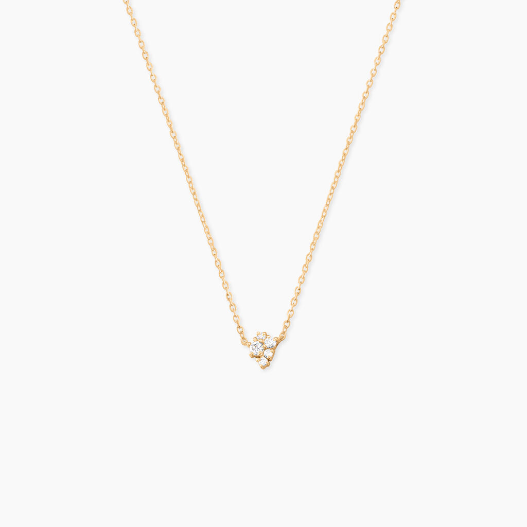 Collier Doline Plaqu&eacute; Or Jaune Oxyde De Zirconium - Colliers avec pierres Femme | Marc Orian