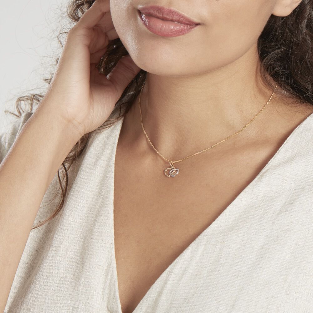 Pendentif Eudocie Coeurs Ciseles Or Bicolore - Pendentifs Femme | Marc Orian