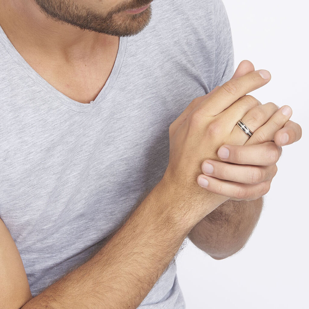 Bague Jonc Maewen Acier Blanc - Bague fantaisie Homme | Marc Orian